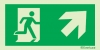 Emergency escape route sign, BS ISO 7010, arrow up/right