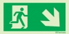 Emergency escape route sign, BS ISO 7010, arrow down/right
