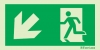Emergency escape route sign, BS ISO 7010, arrow down/left