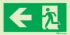 Emergency escape route sign, European Directive 92/58/EEC, arrow down left