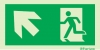 Emergency escape route sign, BS ISO 7010, arrow up/left