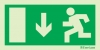 Emergency escape route sign, European Directive 92/58/EEC, arrow down