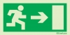 Emergency escape route sign, European Directive 92/58/EEC, arrow right