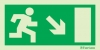 Emergency escape route sign, European Directive 92/58/EEC, arrow down right