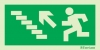 Emergency escape route sign, European Directive 92/58/EEC, arrow up left stairs