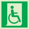 Emergency escape route sign, Escape route signs for people with reduced mobility, Wheelchair