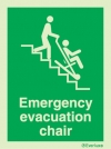 Emergency escape route sign, Escape route signs for people with reduced mobility, Emergency evacuation chair
