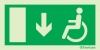 Emergency escape route sign, Escape route signs for people with reduced mobility, Arrow down