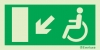 Emergency escape route sign, Escape route signs for people with reduced mobility, Arrow down left