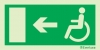 Emergency escape route sign, Escape route signs for people with reduced mobility, Arrow left