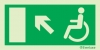 Emergency escape route sign, Escape route signs for people with reduced mobility, Arrow up left