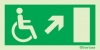Emergency escape route sign, Escape route signs for people with reduced mobility, Arrow up right