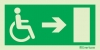 Emergency escape route sign, Escape route signs for people with reduced mobility, Arrow right