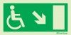 Emergency escape route sign, Escape route signs for people with reduced mobility, Arrow down right
