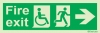 Emergency escape route sign, Escape route signs for people with reduced mobility, Fire exit right