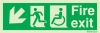 Emergency escape route sign, Escape route signs for people with reduced mobility, Fire exit down left