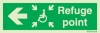 Emergency escape route sign, Escape route signs for people with reduced mobility, Refuge point left