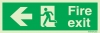 Emergency escape route sign, Large Directional signs British standard with text, Fire exit left