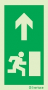 Emergency escape route sign, Vertical profile signs European council directive 92/58/EEC, Arrow up