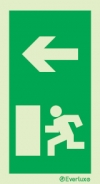 Emergency escape route sign, Vertical profile signs European council directive 92/58/EEC, Arrow left