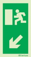 Emergency escape route sign, Vertical profile signs European council directive 92/58/EEC, Arrow down left