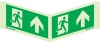 Emergency escape route sign, Panoramic signs wall mounted BS ISO, Arrow up