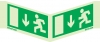 Emergency escape route sign, Panoramic signs wall mounted European directive, Arrow down