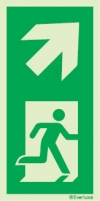Emergency escape route sign, Vertical profile signs BS ISO 7010 , Arrow up right