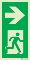 Emergency escape route sign, Vertical profile signs BS ISO 7010 , Arrow right