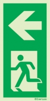 Emergency escape route sign, Vertical profile signs BS ISO 7010 , Arrow left