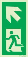 Emergency escape route sign, Vertical profile signs BS ISO 7010 , Arrow up left
