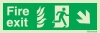 Emergency escape route sign, NHS Escape route signs, Fire exit down right