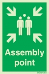 Emergency escape route sign, Assembly point