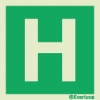 Emergency escape route signs, Numbers and letters to be used in conjunction with assembly point signs, "H"