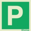 Emergency escape route signs, Numbers and letters to be used in conjunction with assembly point signs, "P"