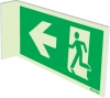 Emergency escape route sign, Type 2 "fold" signs wall mounted, Arrow left