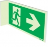 Emergency escape route sign, Type 2 "fold" signs wall mounted, Arrow right