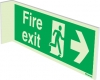 Emergency escape route sign, Type 2 "fold" signs wall mounted, Fire exit right