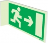 Emergency escape route sign, Type 2 "fold" signs wall mounted, Arrow right