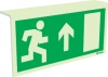 Emergency escape route sign, Type 2 "fold" signs Ceiling mounted, Arrow up
