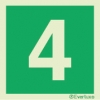 Emergency escape route sign, Numbers and letters, 4
