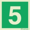Emergency escape route sign, Numbers and letters, 5