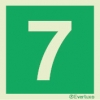 Emergency escape route sign, Numbers and letters, 7