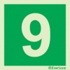 Emergency escape route sign, Numbers and letters, 9