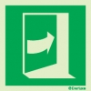 Emergency escape route sign, Door mechanism signs, Push to open right
