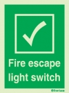 Emergency escape route sign, Door mechanism signs, Fire Escape light switch