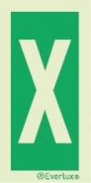 Emergency escape route signs, Floor and stair level identification signs, "X"