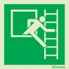 Emergency escape route sign, Safe condition signs, Emergency escape ladder right