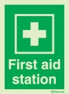 Emergency escape route sign, Safe condition signs, First aid station