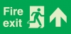 Emergency escape route sign, Self-adhesive decals for luminaires, Fire exit up